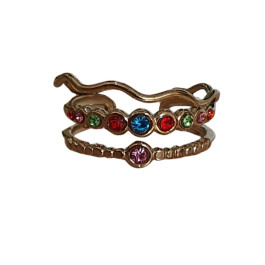 Bague femme acier doré Aluna-Multicolore