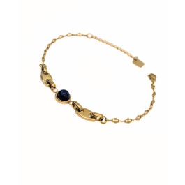 Bracelet femme acier doré et pierres Alvhid-Bleu marine
