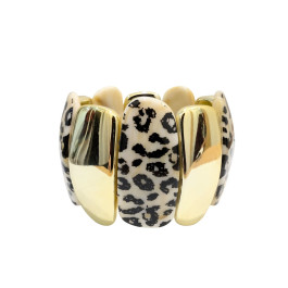 Bracelet femme élastique résine-Beige