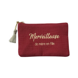 Petite pochette 10.5 X 16.5 cm Merveilleuse de mère en fille doré-Brique