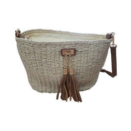 Sac bandoulière paille rigide Alabama-Beige