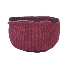 Sac banane femme bi matière-Rouge bordeaux