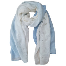 Foulard femme dégradé paillettes dorées Aitana-Bleu ciel