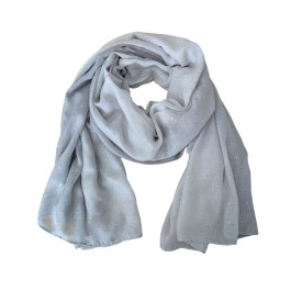 Foulard femme dégradé paillettes dorées Aitana-Gris