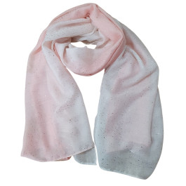 Foulard femme dégradé paillettes dorées Aitana-Rose poudré