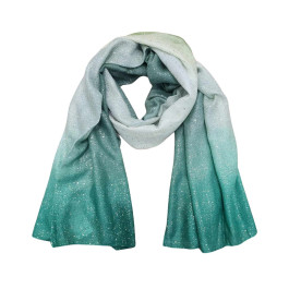 Foulard femme dégradé paillettes dorées Aitana-Vert