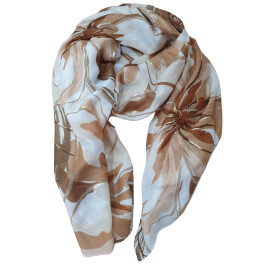 Foulard femme fleuri et dorures Althéa-Camel