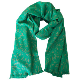Echarpe femme feuillages dorés Anwen-Vert