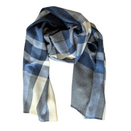 Echarpe femme à carreaux Delwen-Bleu
