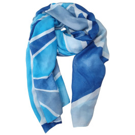 Foulard femme à motifs et paillettes Calypso-Bleu