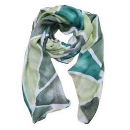 Foulard femme à motifs et paillettes Calypso-Vert