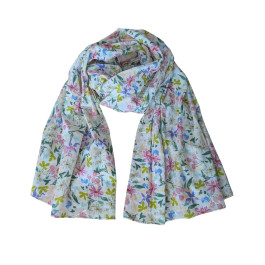 Foulard femme coton floral-Violet