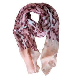 Foulard voile femme motif tacheté-Rose