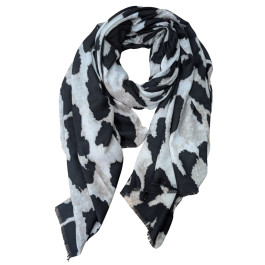 Foulard femme tacheté Audrey-Noir