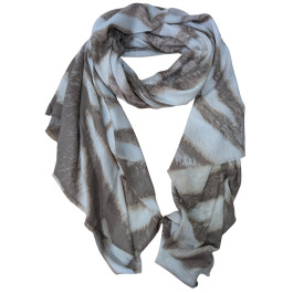 Foulard femme motif animalier zébré Carla-Beige
