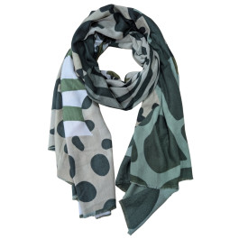 Echarpe femme motifs animaliers Cassandra-Vert
