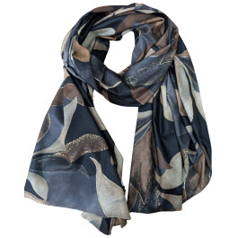 Echarpe femme feuillages et dorures Chloé-Noir