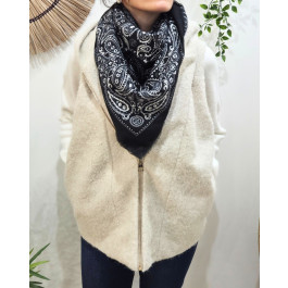 Echarpe femme imprimé cachemire Sabrina-Noir