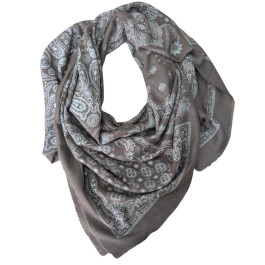 Echarpe femme imprimé cachemire Sabrina-Taupe