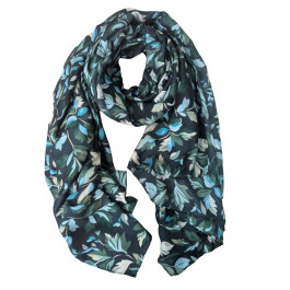 Echarpe femme feuillages et dorures Anissa-Vert