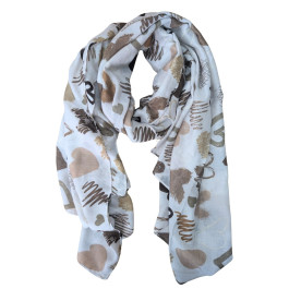 Echarpe femme coeurs et graff-Beige