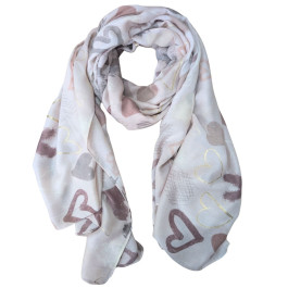 Echarpe femme coeurs et graff-Rose