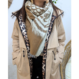 Echarpe chat hibou tigre-Camel