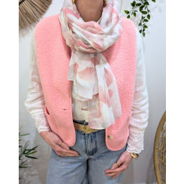 Foulard femme fleuri et dorures Hana-Rose