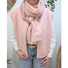 Foulard femme fleuri et dorures Belina-Rose