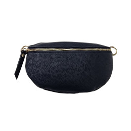 Sac banane femme effet craquelé-Bleu marine