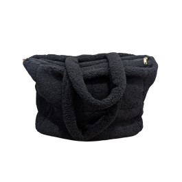 Sac cabas moumoute femme Théona-Noir