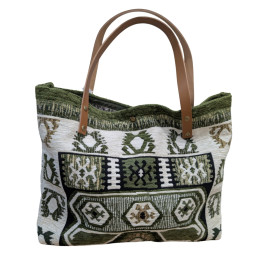 Sac cabas tapisserie Gaïane-Vert