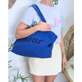Sac Tote bag amour-Bleu roi