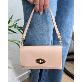 Sac pochette femme bandoulière chaine dorée-Beige