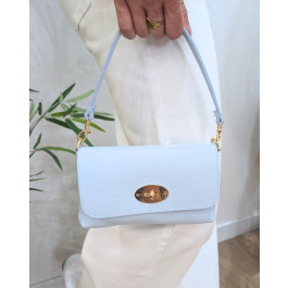 Sac pochette femme bandoulière chaine dorée-Bleu ciel
