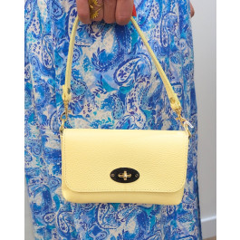 Sac pochette femme bandoulière chaine dorée-Jaune