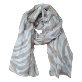 Foulard femme zébrée et dorures-Taupe