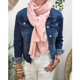 Echarpe femme unie Adua-Rose poudré