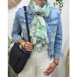 Foulard femme fleuri Sveva-Vert
