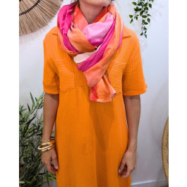 Foulard femme imprimés dégradés Costanza-Rose fuchsia