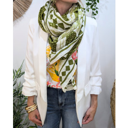 Foulard femme imprimés palmitos-Kaki