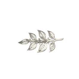 Broçhe femme acier Feuille-Argent