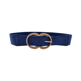 Ceinture élastique boucle dorée Chiara-Bleu