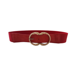 Ceinture élastique boucle dorée Chiara-Rouge