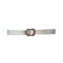 Ceinture femme paille boucle dorée Lyssandra-Beige