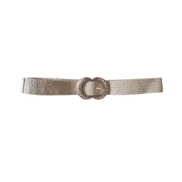Ceinture femme paille boucle dorée Lyssandra-Camel