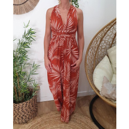 Combinaison femme feuillage Amaya-Terracota