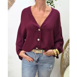 Chemisier femme fluide Chantal-Rouge bordeaux