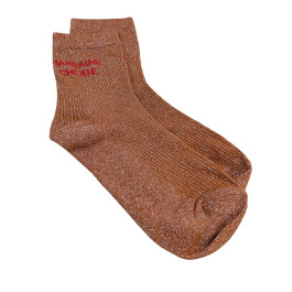 Chaussettes à paillettes Marraine chérie-Terracotta