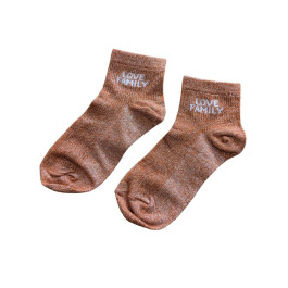 Chaussettes femme Love Family -Brique